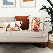 Kit 3 Capas Almofadas Veludo Decorativas Boho com Terracota