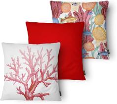 Kit 3 Capas de Almofada Decorativa Belchior com Zíper Tecido Especial Estampadas e Lisas 43 x 43cm Kit 3 Capas de Almofada Decorativa Belchior com Zíper Tecido Especial Estampadas e Lisas 43 x 43cm