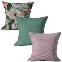 Kit 3 Capas de Almofada Decorativas 45x45cm Zíper Invisivel Kit 3 Capas de Almofada Decorativas 45x45cm Zíper Invisivel