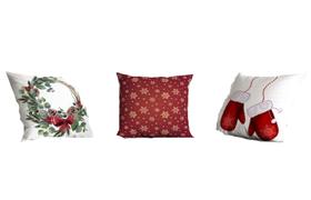 Kit 3 Capas de Almofada Guirlanda Natalinas 40x40cm Decoração de Natal (Sem Refil) Kit 3 Capas de Almofada Guirlanda Natalinas 40x40cm Decoração de Natal (Sem Refil)