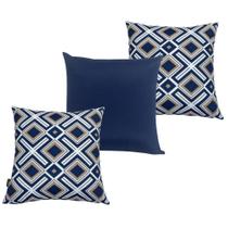 Kit 3 Capas de Almofada Impermeável Belize Zíper Invisível 45cmx45cm