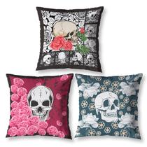 Kit 3 Capas De Almofada Infantil 40Cm X 40Cm Zíper Caveira Kit 3 Capas De Almofada Infantil 40Cm X 40Cm Zíper Caveira