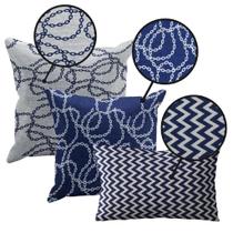 kit 3 Capas de Almofada Tear Alto Padrão 2x 45x45 + 1x 30x50