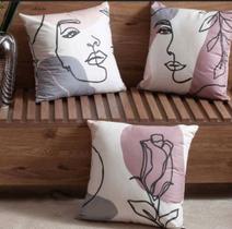 Kit 3 capas de almofada Veludo Camilly Rosê 43x43cm Jolitex