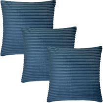 Kit 3 Capas de Almofadas Flanel Pelúcia Azul Prussiano 45x45cm Kit 3 Capas de Almofadas Flanel Pelúcia Azul Prussiano 45x45cm