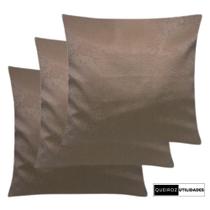 Kit - 3 Capas de Almofadas: Marrom - 40x40 - Decorativa Para Sala / Sofá / Quarto / Cama