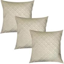 Kit 3 Capas de Almofadas Matelassê Fendi Liso 45x45cm