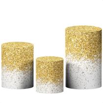 Kit 3 Capas de Cilindro P M G Para Festa Sublimado Com Glitter Tecido Veste Fácil