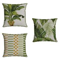 Kit 3 Capas Garden Tropical com Cordonê 43x43 Cm Verde