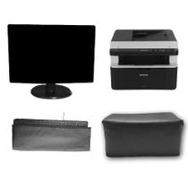 Kit 3 Capas monitor 20 Teclado Impressora Brother DCP1617NW uv Impermeável