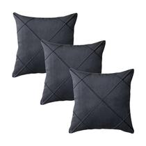 Kit 3 Capas para Almofada Drapeada em Veludo Quadrada 50x50 Várias Cores