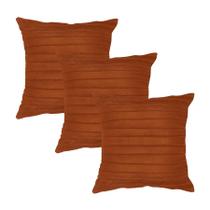 Kit 3 Capas para Almofada Drapeada Line em Veludo Quadrada