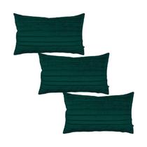 Kit 3 Capas para Almofada Drapeada Line em Veludo Retangular 60x40 Várias Cores
