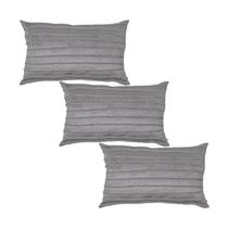 Kit 3 Capas para Almofada Drapeada Line em Veludo Retangular Várias Cores