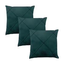 Kit 3 Capas para Almofada Drapeada Veludo Quadrada Várias Cores
