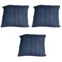 Kit 3 capas para almofada em tricot Trança fina 50x50cm Azul