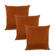 Kit 3 Capas para Almofada em Veludo Liso Quadrada 50x50 Várias Cores