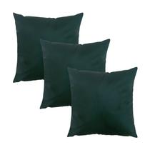 Kit 3 Capas para Almofada em Veludo Liso Quadrada 50x50 Várias Cores