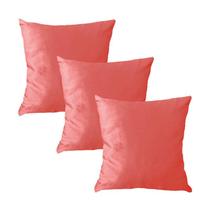 Kit 3 Capas para Almofada em Veludo Liso Quadrada 60x60