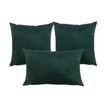 Kit 3 Capas para Almofada em Veludo Liso Quadradas e Retangular