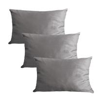 Kit 3 Capas para Almofada em Veludo Liso Retangular 60x40 Várias Cores