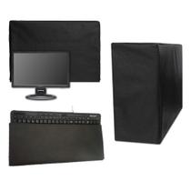 Kit 3 Capas para CPU Computador Teclado e Monitor 24 PC Impermeável Flanelada - CAPAS DE LUXO