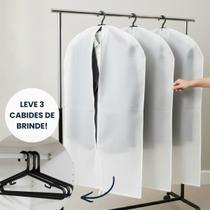 Kit 3 Capas Para Roupa Com Cabide Incluso Antimofo Organização Premium