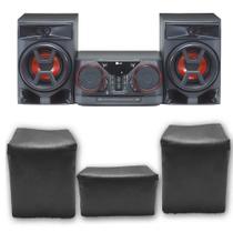 Kit 3 Capas Pra Mini System LG Xboom Ck43 Impermeavel Preta Uv