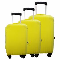 Kit 3 Capas Protetora Mala De Viagem Big Style Amarelo P, M, G