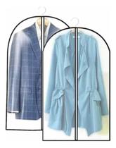 Kit 3 Capas Protetora Roupa Transparente Terno Vestido Zíper