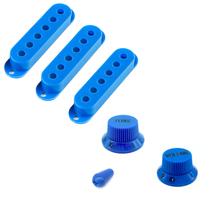 Kit 3 capinha captador 1 knob volume tone ponta chave azul