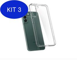 Kit 3 Capinha Case Cristal Bumper Para Samsung Galaxy S22 - Deco Skin