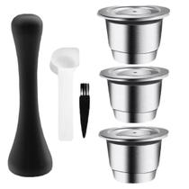 Kit 3 Cápsula Nespresso Reutilizável Inox Café Essenza Pilão