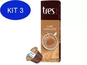 Kit 3 Cápsulas 3 Corações 10 Unid Café Com Leite - Tres Coracoes