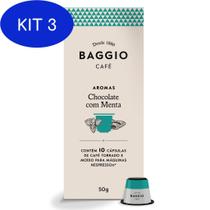 Kit 3 Capsulas Baggio Chocolate Com Menta 10 Und Para Nespresso