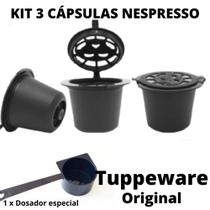 Kit 3 Capsulas de café recarregaveis Nespresso + Dosador Tuppeware
