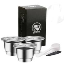 Kit 3 Cápsulas Nespresso Reutilizáveis Inox +Dosador +Pincel - SNSIMPORTS