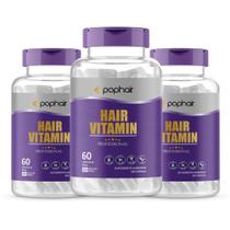 Kit 3 Cápsulas Profissional Pop Hair Vitamina Para Cabelo Unha E Pele