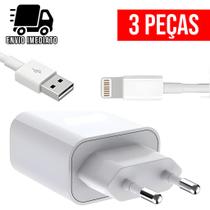 Kit 3 Carregador Rapido Tipo IP USB com Cabo Super Rapido 2.4A