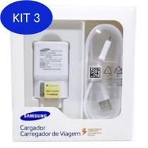 Kit 3 Carregador Turbo Samsung 15W Galaxy J5 Prime Micro Usb