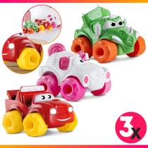 Kit 3 Carrinho Soft Karts Mordedor Para Bebê Kit 3 Carrinho Soft Karts Mordedor Para Bebê