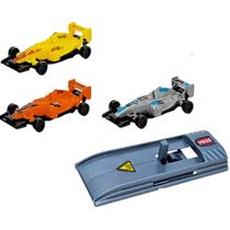 Kit 3 carrinhos de corrida com lançador radical brinquedo infantil presente para menino