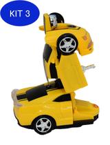 Kit 3 Carro Robô Transformers carrinho infantil Camaro