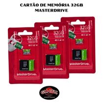 Kit 3 Cartão De Memória 32Gb Ultra Com Adaptador Sd Classe 10 Para Musica Video Foto MasterDrive