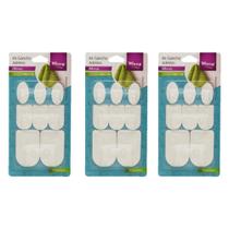 Kit 3 Cartelas De Ganchos Autoadesivos 3 Tamanhos 8 Ganchos
