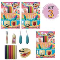 Kit 3 Cartelas De Massinhas Para Moldar Modelar Dentista 18 Cores - Pica Pau