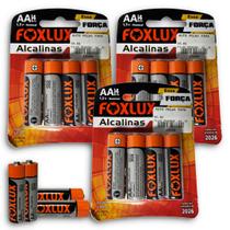 Kit 3 Cartelas de Pilha Alcalina Pequena AA Com 4 Un Foxlux - Totalizando 12 pilhas Kit 3 Cartelas de Pilha Alcalina Pequena AA Com 4 Un Foxlux - Totalizando 12 pilhas