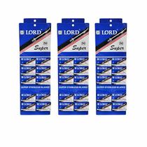 Kit 3 Cartelas Lâminas De Barbear Lord Super Inox 150 Unidades