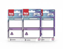 Kit 3 Cartelas Notas Autoadesivas Pop Up Tris Holic Forever 2000 - 2 Blocos 50 Folhas cada cartela