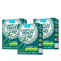 Kit 3 Cartliv Multi 60Cáps Colágeno Tipo2 Hialurônico Equaliv